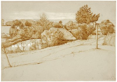 Waldlandschaft mit einem Cottage von George Richmond